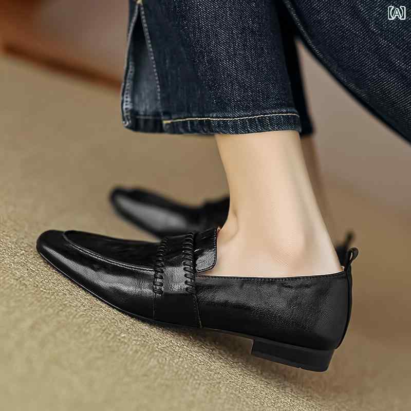 ローファー レディース オフィス 女性用 革 フラット レトロ 通勤用 小さい 革靴 快適 靴