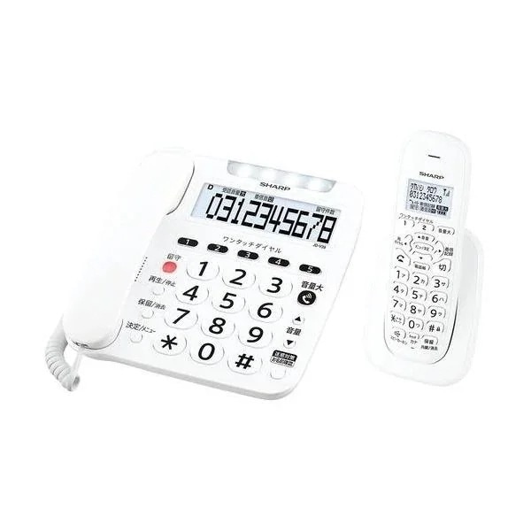 シャープ 電話機 子機1台 迷惑電話対策機能付 コードレス電話機 JD-V39CL ホワイト系 SHARP