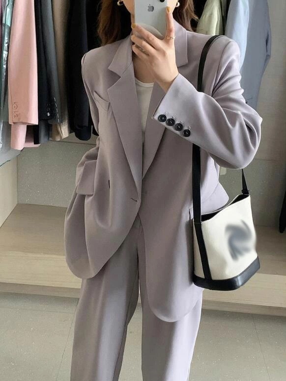 カジュアルスーツ セレモニースーツ 上品 ママスーツ 体型カバー スーツ レディース セットアップ パンツスーツ 可愛い ビジネススーツ フォーマルスーツ 2点セット ジャケット+パンツ キャリア 通