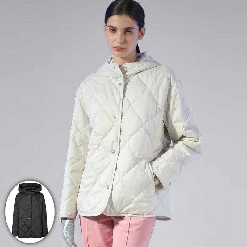 AK Bundang店 ゴルフ 女性 刺繍 キルティング フード付き ミドル丈 軽量ジャンパー (DNJU5D714)