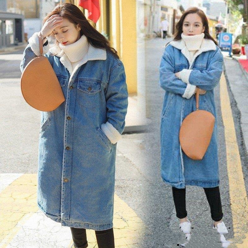 デニムコート ボアデニムジャケット レディース 秋冬 デニムコート ロング丈 カジュアル シャツカラー アウター 裏ボア 厚手 暖かい 韓国風 上品 オシャレ