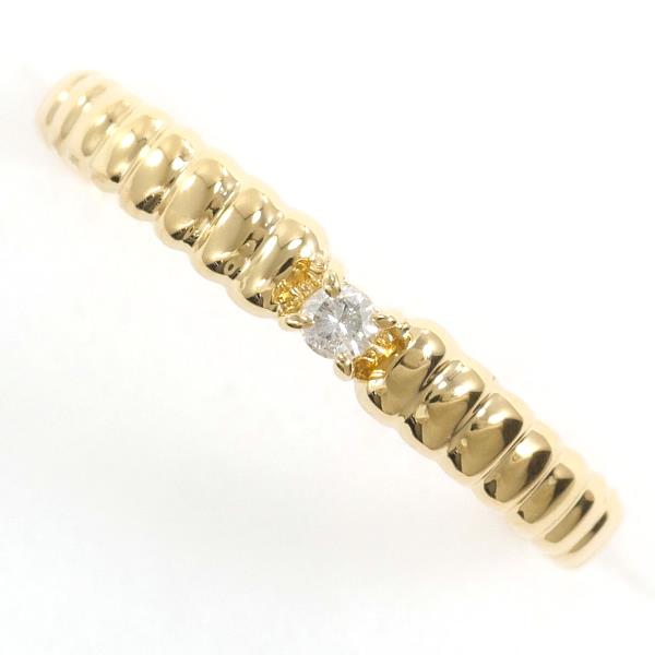 K18 18金 YG イエローゴールド リング 指輪 3号 ダイヤ ジュエリー 中古