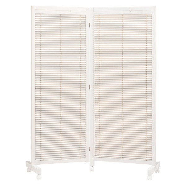 MS-8112WS ルーバーパーテーション2連 ホワイトウォッシュ メーカー直送