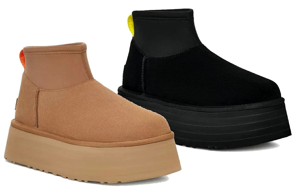 ウィメンズ クラシック ミニ ディッパー ムートンブーツ 厚底 プラットフォーム スエード ネオプレン レディース 1168170