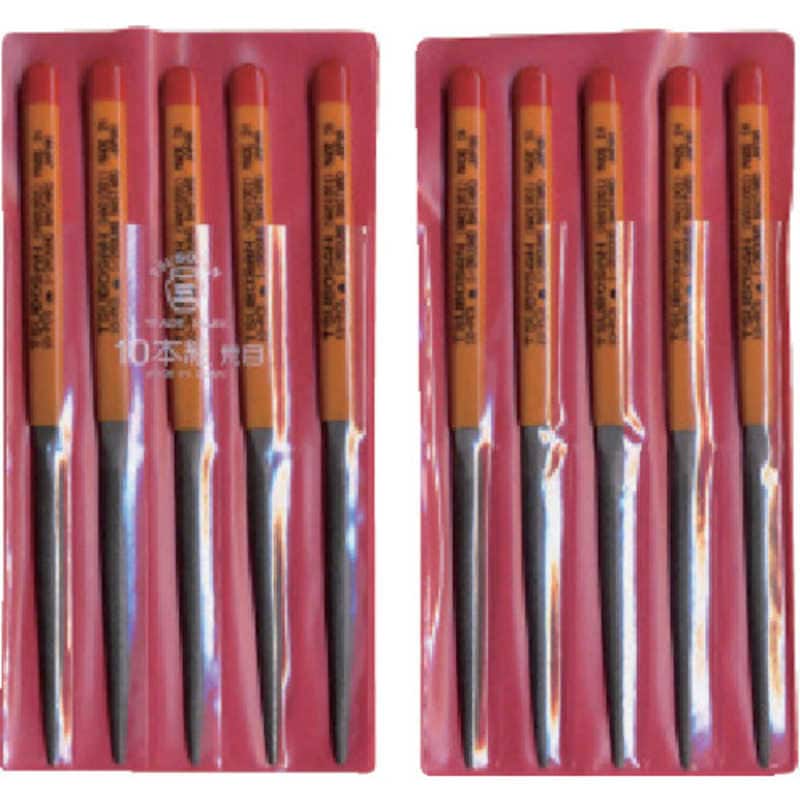 ツボサン　組ヤスリ 10本組 半丸 荒目　HA01001