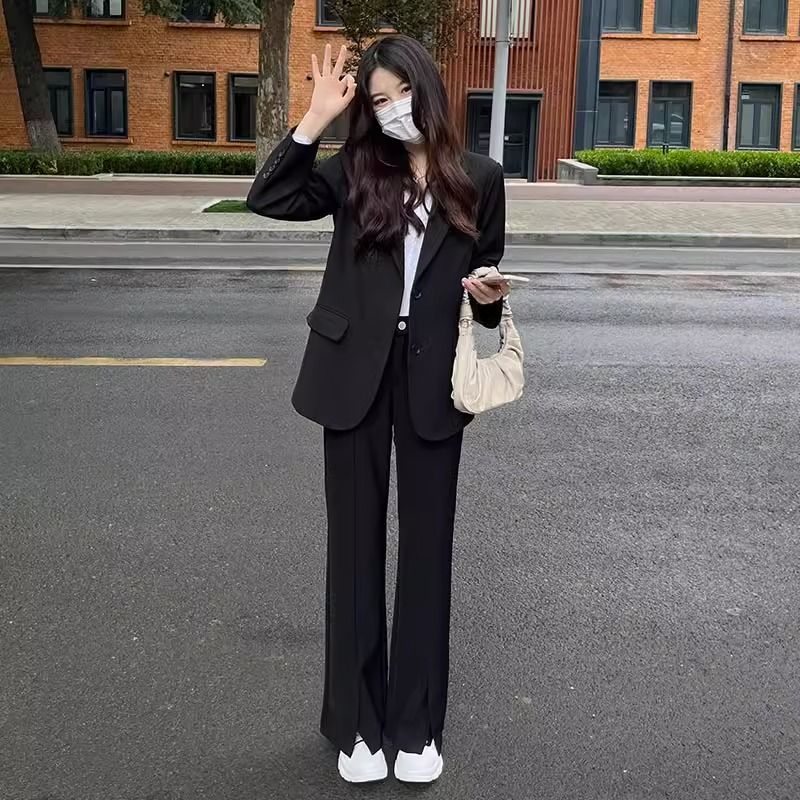 スーツセットアップブラックスーツ女性カジュアルファッションスーツ30%までに制限