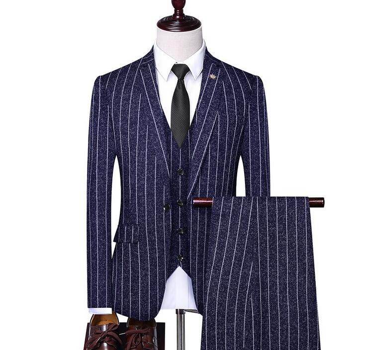 新商品登場メンズスーツ 3ピーススーツ スリムストライプスーツ フォーマル 結婚式 通勤 入学式 成人式秋冬春夏花婿の介添え 紳士用 OL 20代30代40代 大きいサイズ タキシードジャケット+ベ