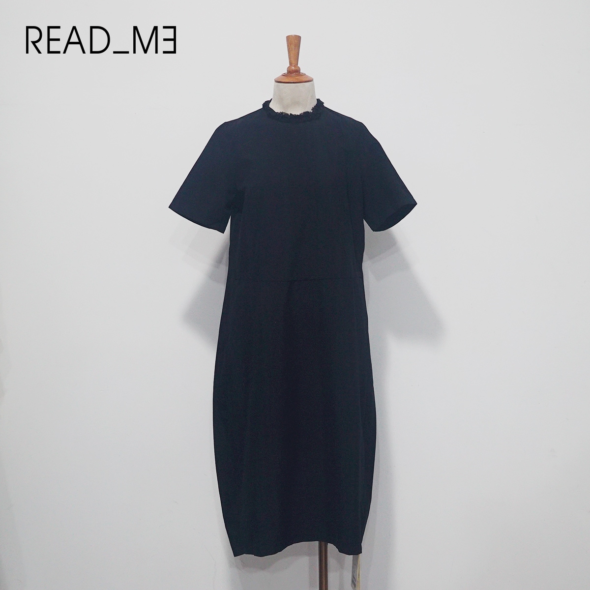 READ_ME ビスコース×コットン混 素象包芯ワンピース T20810488 ～黒の深淵に潜む静謐な美～