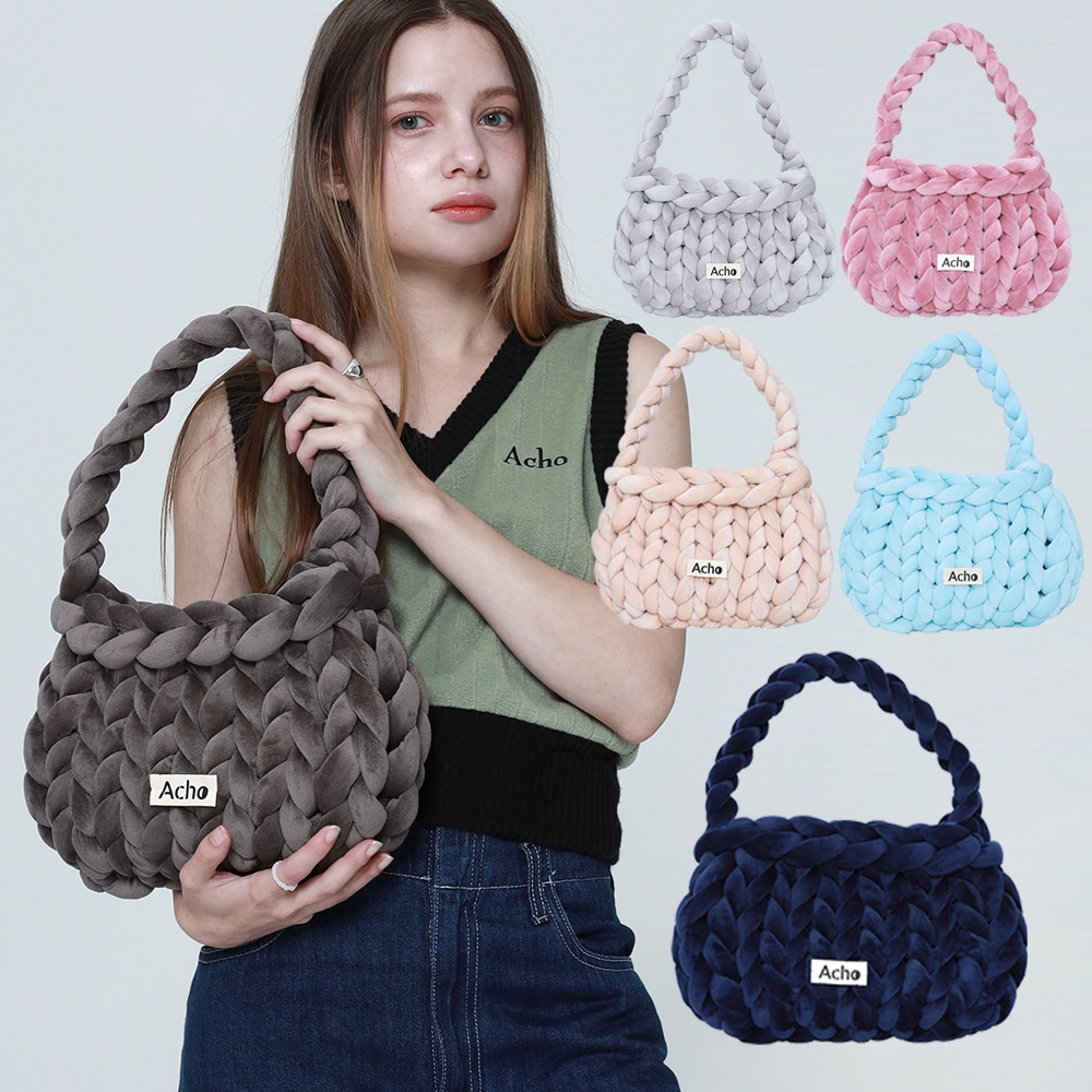 ベルベットニットショルダーバッグ(7 colors) / Velvet Knitted Shoulder Bag