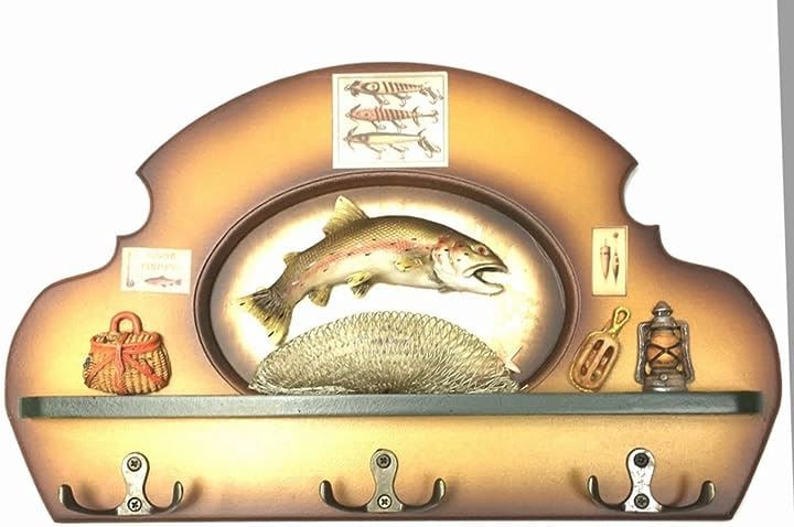 インテリア 壁掛け フライフィッシング 渓流 トラウト 虹鱒 エリアトラウト 管釣り ルアーフィッシング(ニジマス壁掛け)