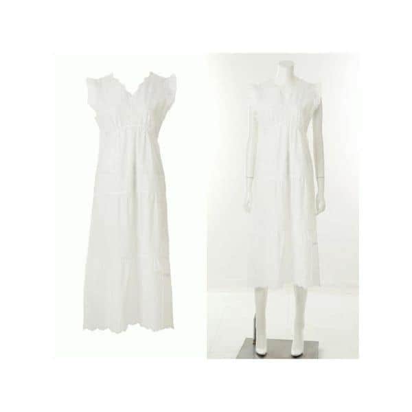 ビーナス純綿100 アサ原団 プレゼントに最適なホワイト ナシ ワンピース パジャマ VGNA209 S_P415658626