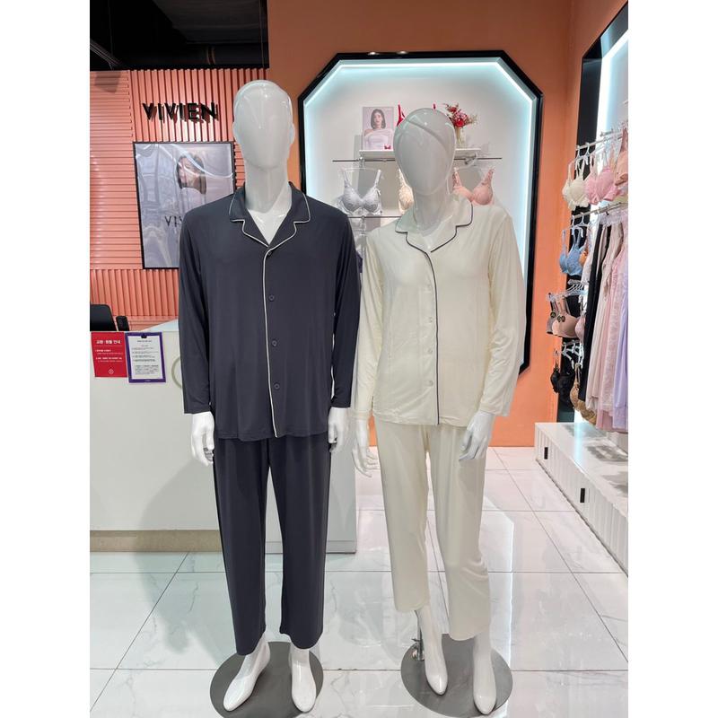 barbara [スターフィールド高陽] barbara レーヨン混紡 ソリッド カップル パジャマセット AWP6023B AMP6023B