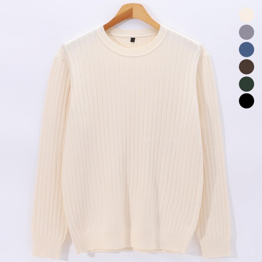 (ジュアンス) ソフトビスコースリブ編みラウンドニット CISW3057