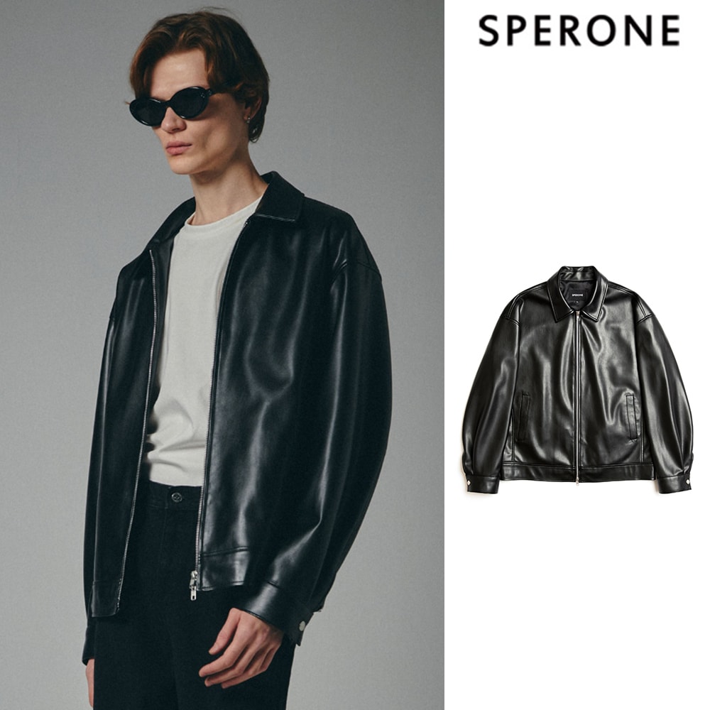 [SPERONE] Fox Leather Overfit Single Jacket
