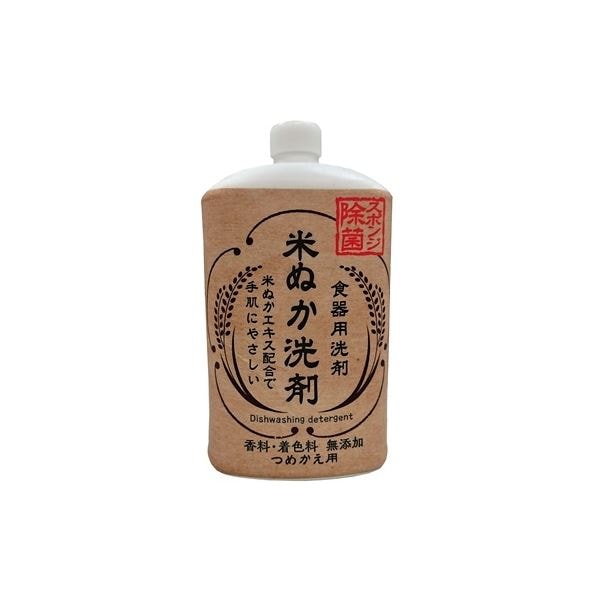 （まとめ）ロケット石鹸 米ぬか食器用洗剤 詰替用 800ml [x12セット]