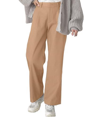 [神戸レタス] [ 裏起毛 ] 防風 ストレート タックパンツ レディース 裏起毛パンツ ワイドパンツ 仕事 [M3987] L ベージュ