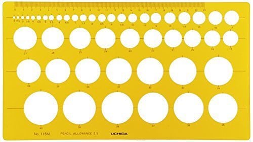 （まとめ買い）内田洋行 テンプレート No.115M 円定規 1-843-0115 00958579 [x3]