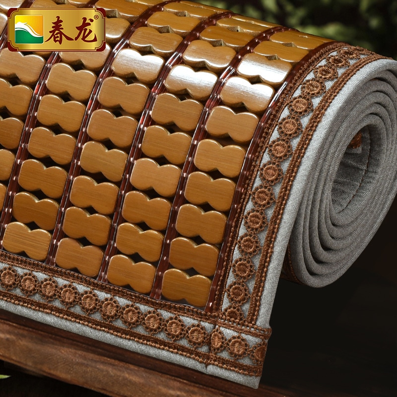 春のドラゴンシート夏のファッションレース竹の竹の座席1.5m折りたたみ可能1.8mダブルベッドマジョンシート