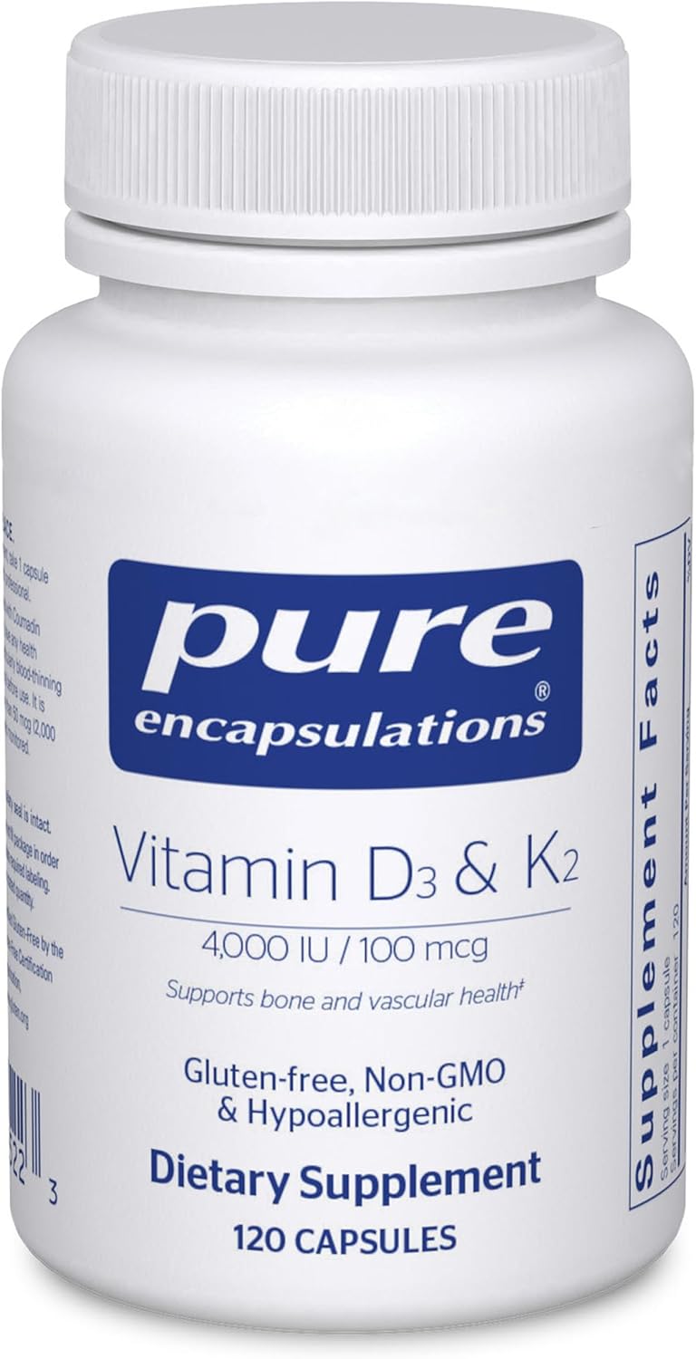 アメリカ医師の推薦 Pure Encapsulations Vitamin D3 & K2 120カプセル