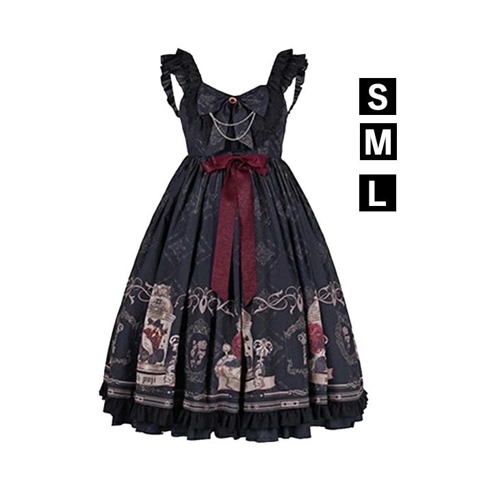 ロリータ ワンピース リボン Aライン 膝上丈 Lolita ゆめかわ フリル 可愛い 萌え萌え 友達 姉妹 プレゼント レディース コスチューム 仮装 ハロウィン 学園祭 文化祭 お姫様 ロリータフ 12,148円