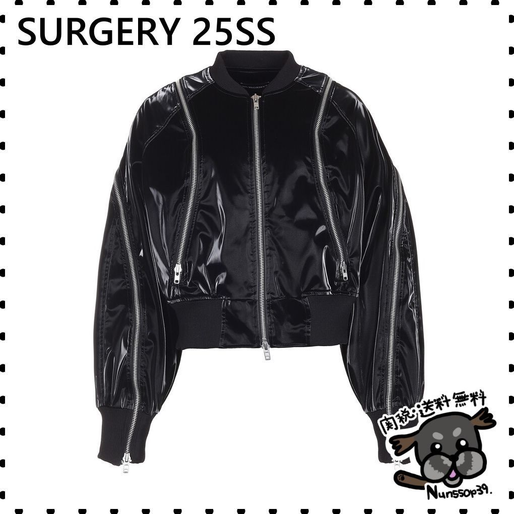 【SURGERY】round zip bomber glossy black