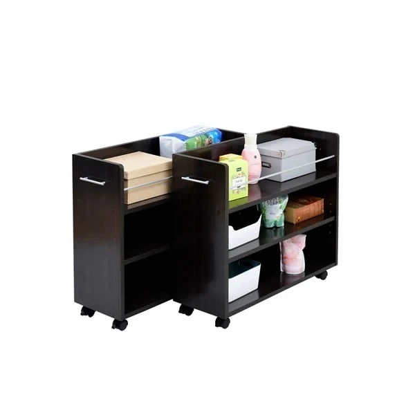 押し入れ 収納ラック 2個セット キャスター付き SGT-0137-DB ダークブラウン