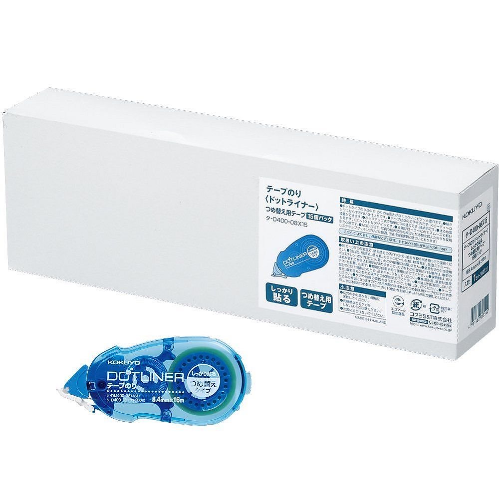 （まとめ買い）テープのり ドットライナー強粘着つめ替え用テープ 15個 タ-D400-08X15 [x3]