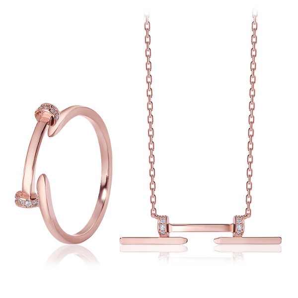 ベモス シンプル ネックレス/ 指輪 SET SET0384