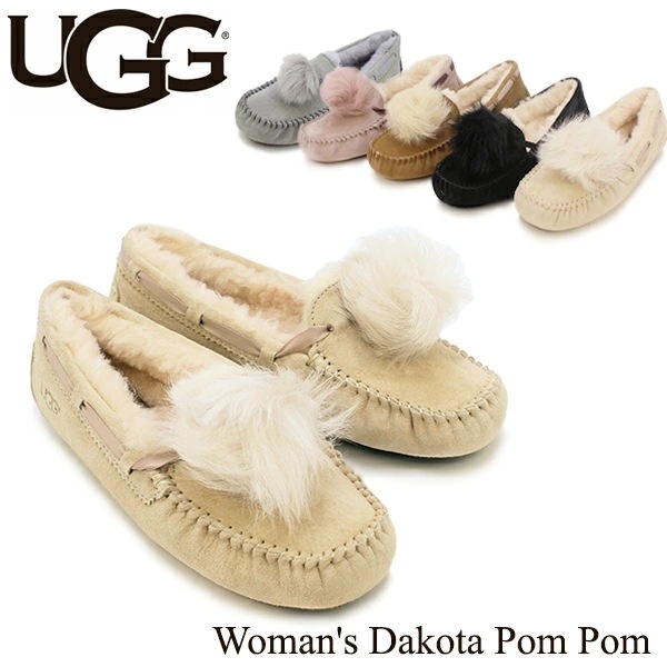 UGG ウィメンズ ダコタ ポンポンモカシン スリッポン