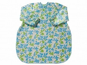 特殊衣料 食事前掛（超撥水）袖付 リーフブルー 1040