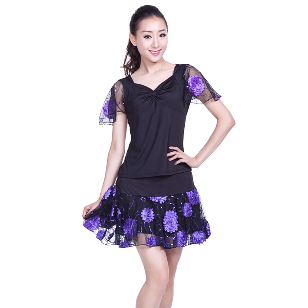 社交ダンス モダンドレス トップス スカート 上下セット 2点セット ダンス衣装 豪華 ステージ衣装 インターナショナルダンス パーティー舞台衣装 練習着 ダンス スカート ロング スカートタンゴ服