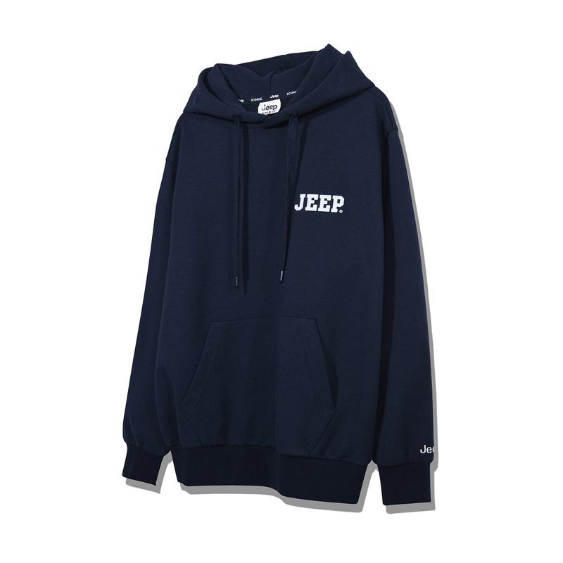 JO3THU003 ネイビー 男女共用 クラシック JEEP スモールロゴ フードTシャツ_SC