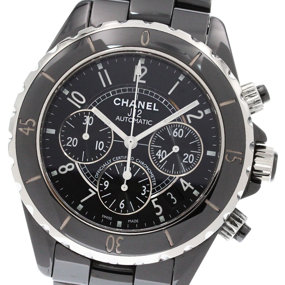 シャネル CHANEL H0940 J12 41MM 黒セラミック クロノグラフ 自動巻き メンズ 良品 保証書付き_860530【中古】