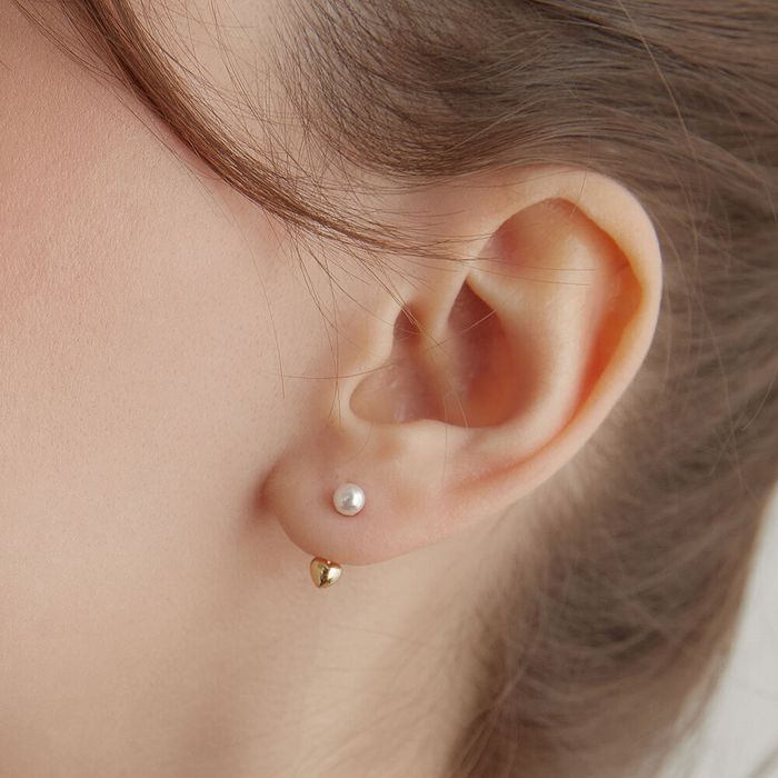 [Silver 925] Pearl and Heart Ear Jacket Earrings 2色 おしゃれ ピアス 韓国ファッション