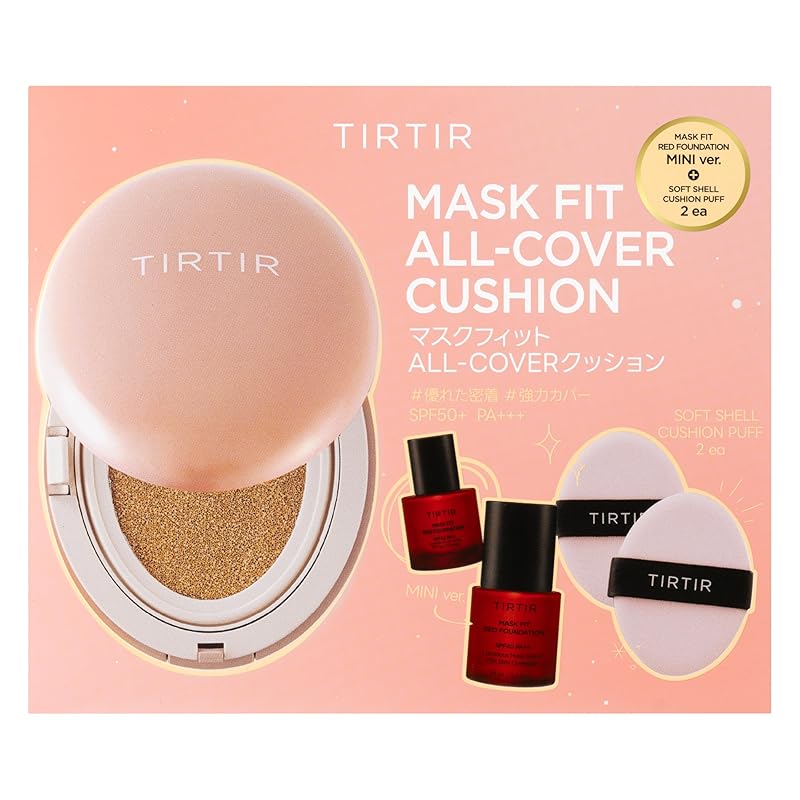 [TIRTIR] MASK FIT CUSHION SET 02 [ティルティル] マスクフィットクッションセット (本品18ｇ+レッドファンデーションミニ10ml+パフ2ea) ALL-COVER