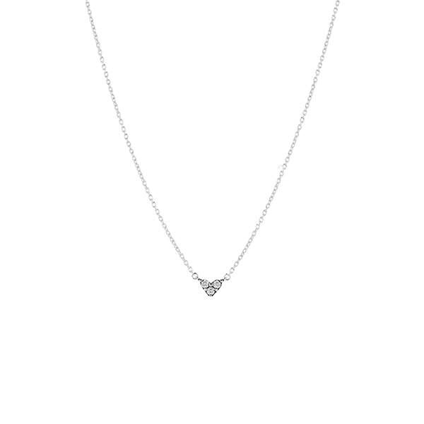 393014C01 タイムレス トリプル ストーン ハート コリアー シルバー ネックレス