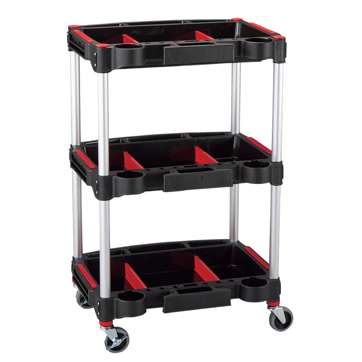 ツールカート トレイ3段 5745.589cm 工具ワゴン 工具カート カート ワゴン トレイ 3段 ツールワゴン ラック 工具ラック キャスター 三段 収納 作業 樹脂 軽い 軽量 法人限定 11,544円