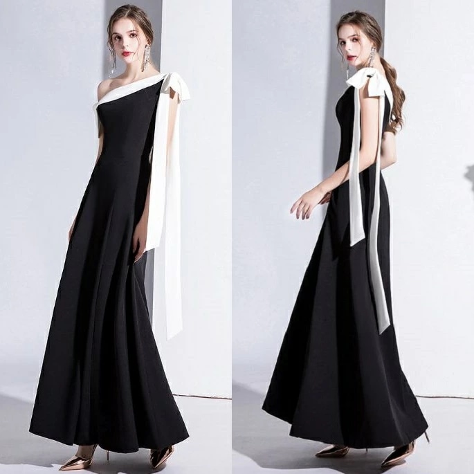 6月の新製品安い イブニングドレス パーティードレス 個性的 かっこいい ドレス 大人 ピアノ 発表会 オケージョンドレス お呼ばれドレス 結婚式 演奏会ドレス 黒ドレス ステージドレス ロング アフ
