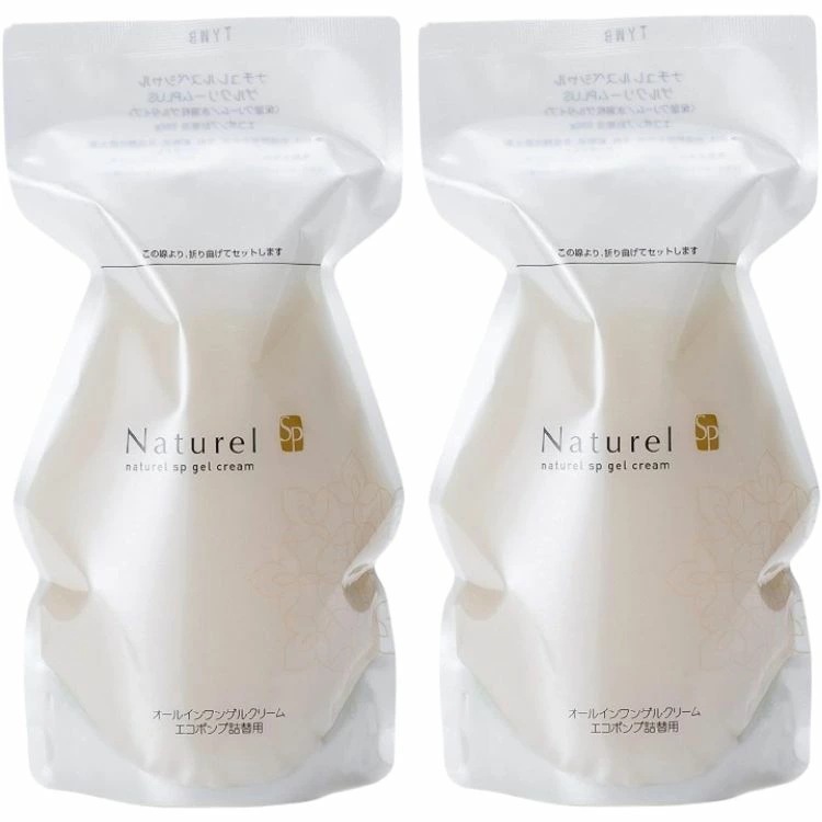 2個セット】　日本健康美 ナチュレルＳＰゲルクリーム プラス エコポンプ 詰替え 550g ナチュレル ツインセット敏感肌 低刺激 オールインワンジェル ボディクリーム ハンドクリーム 源泉水 源泉