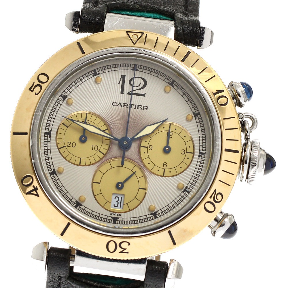 カルティエ CARTIER W3101155 パシャクロノ 38 YGベゼル クォーツ メンズ _906277【中古】