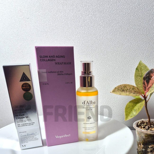 [3種セット構成]エイジング低分子コラーゲン水光ラップマスク80ml1個 +贈り物 +ホワイトトリュフファーストスプレーセラム, 100ml +リドルショットシナジーリペアクリーム50