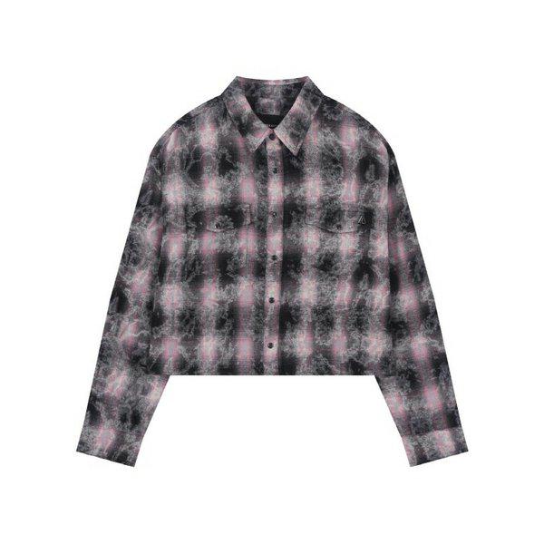 [] 女性) チェック クロップ 長袖シャツ (B253SH500P) [P003772644]