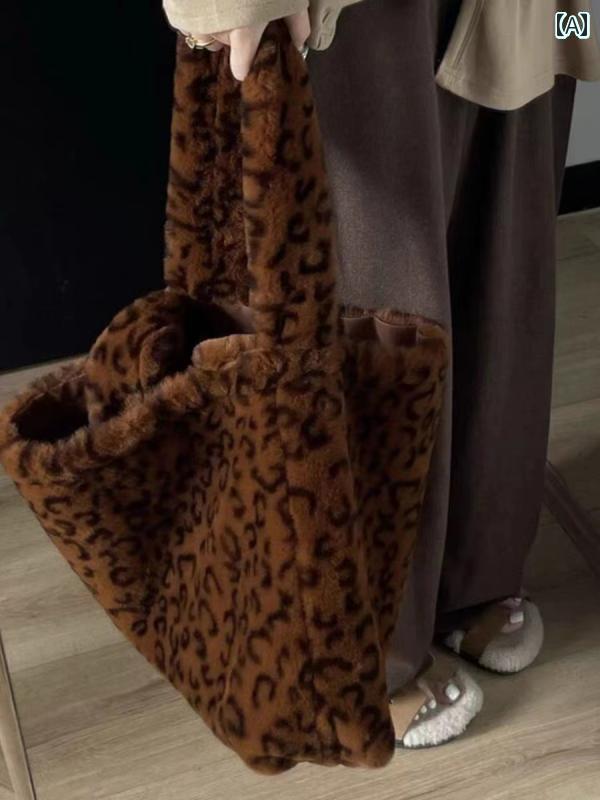 トートバッグ 大きめ レディース ショルダー 大容量 通勤 マザー レトロ ヒョウ柄 レオパード 肩掛け 秋冬 韓国 ファッション