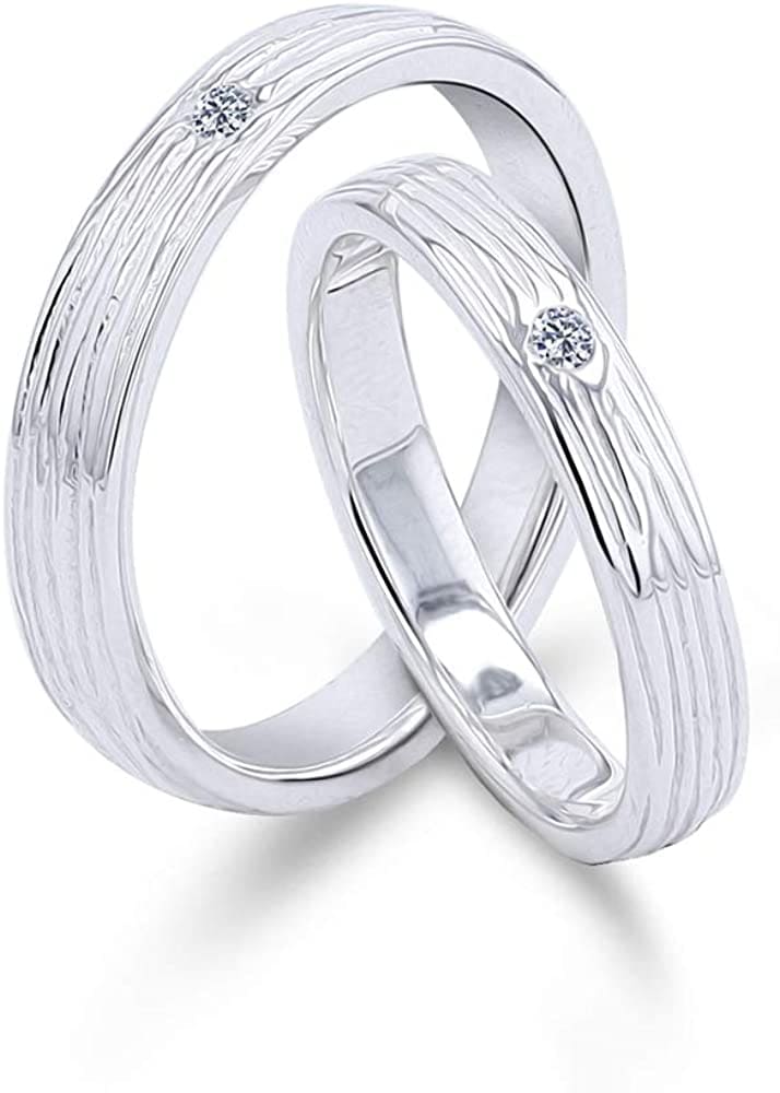 スワロフスキージルコニア使用 ペアリング 結婚指輪 マリッジリング 指輪 プラチナ仕上げ カップル リング ペア プラチナ仕上げ SV925 made in japan