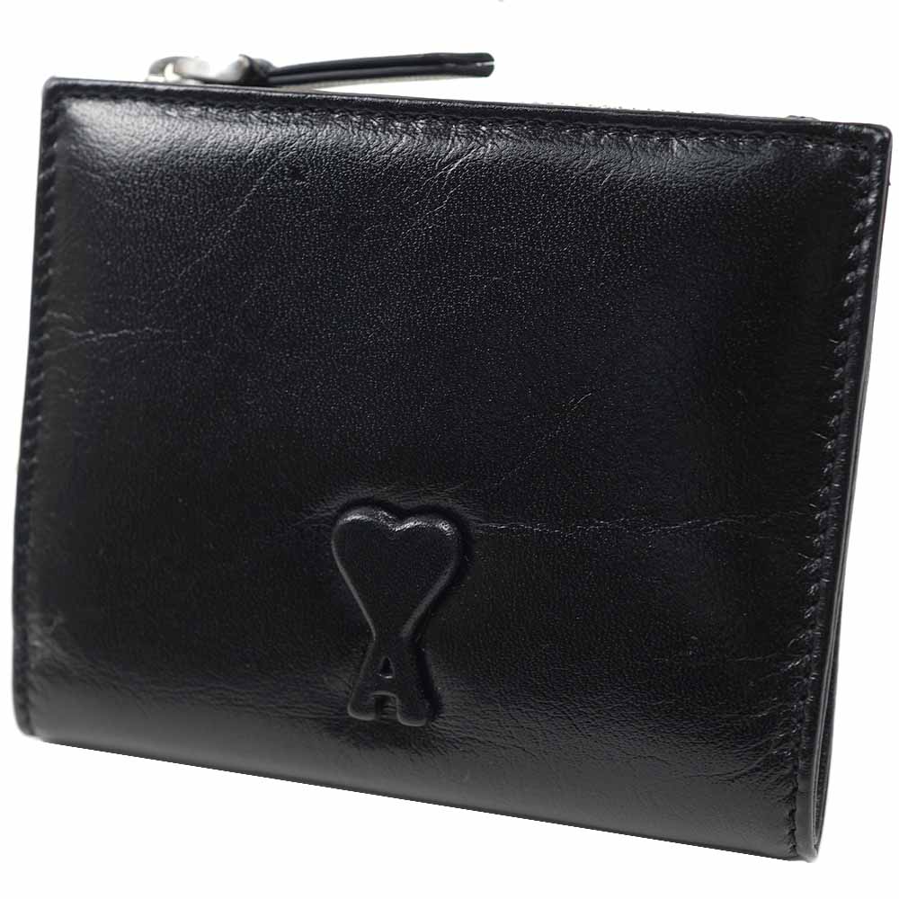 アミ アレクサンドル マテュッシ 二つ折り財布 ミニ財布 レディース ブラック NOIR ami alexandre mattiussi USL201 AL0052 001 USL201-AL0052