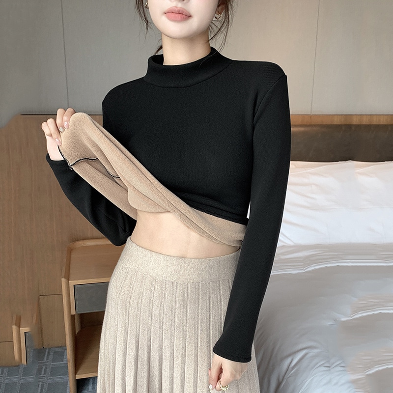 トレーナー スウェット トップス スタンドカラー ハイネック スリット タイト 細身 裏起毛 長袖 大人可愛い お洒落 こなれ感