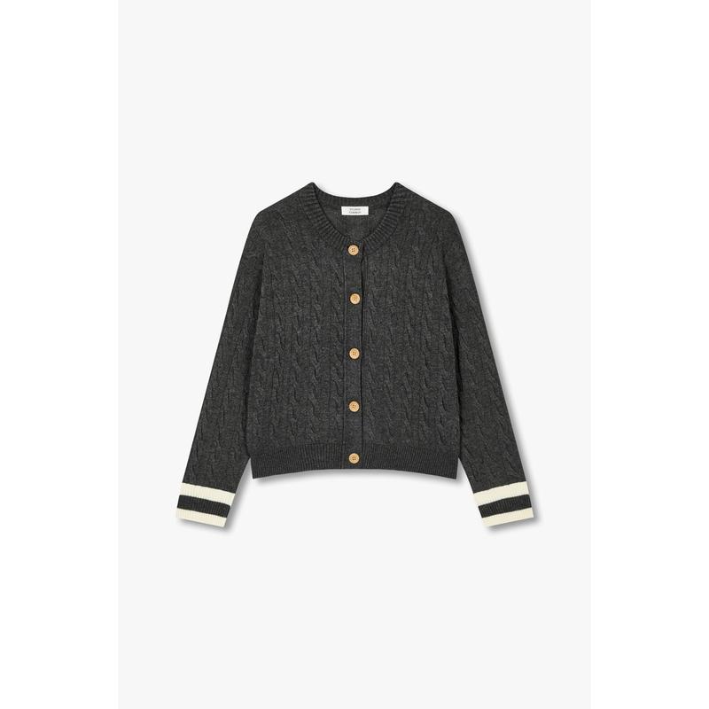 ケーブル配色カーディガン(9174451982)