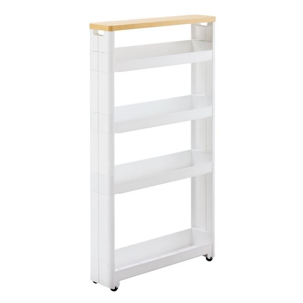 [2個セット] 不動技研 スマートワゴンFit WT55-5段 W 組立品 （収納 ボックス すき間収納 キッチン収納 小物収納）