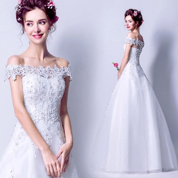 ウエディングドレス 花嫁 安い プリンセス 二次会 ウェディングドレス 結婚式 エンパイア ロングドレス ブライダル 白 サッシュベルト wedding dress
