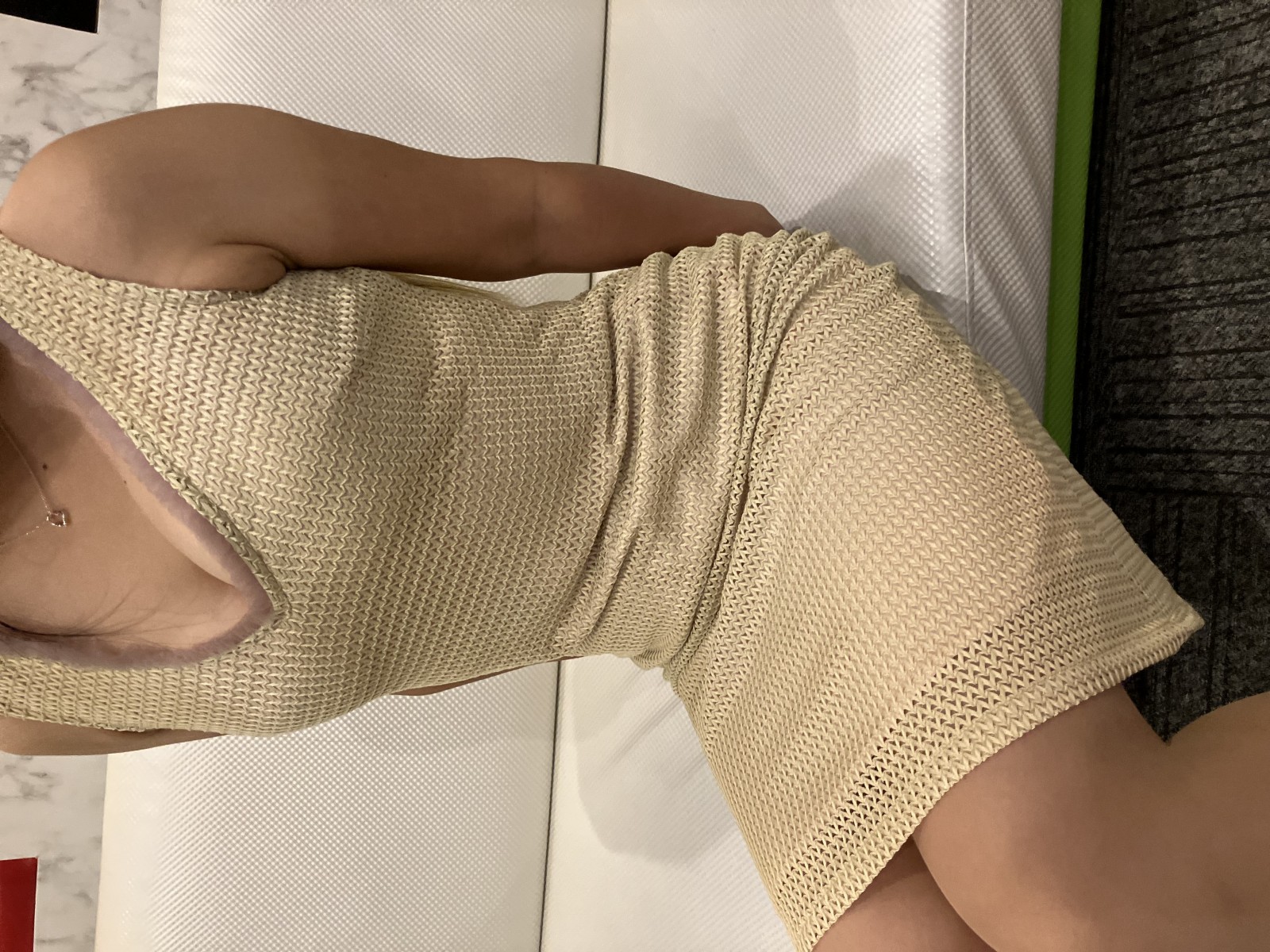 トッカ TOCCA ワンピース ベージュブラウン系 ノースリーブ 裏地ピンク サイズ4 総丈約110cm